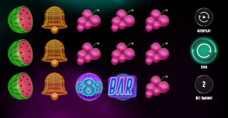 Интерфейс слота 888 Deluxe с барабанами и панелью управления