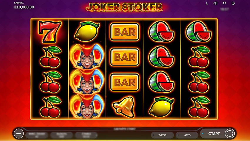Красочное игровое поле Joker Stoker с фруктовой символикой