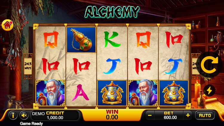 Интерфейс и барабаны слота Alchemy