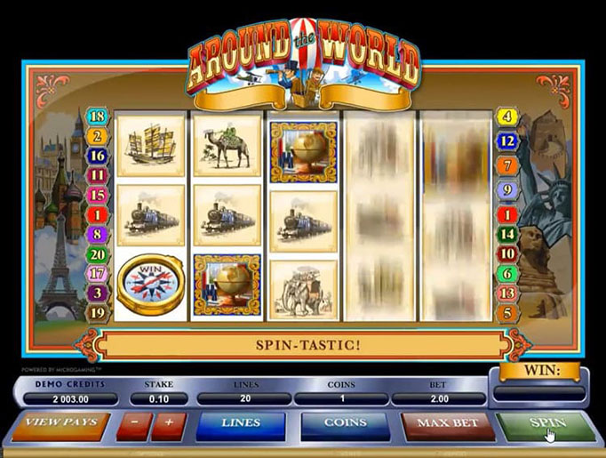 Выпадение символов Scatter в слоте Around the World