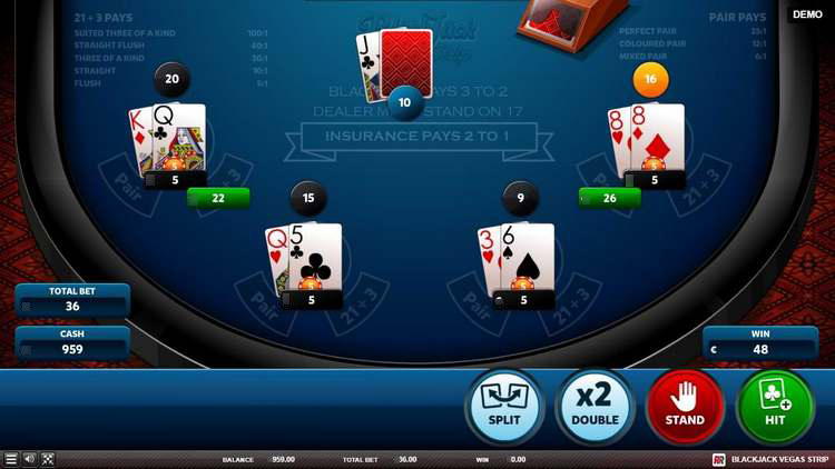 Игровой стол Blackjack Vegas Strip с четырьмя активными руками