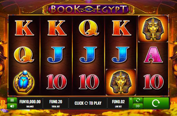 Игровое поле Book of Egypt с древнеегипетскими символами