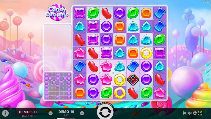 Игровой интерфейс слота Candy Dreams со сладкими символами