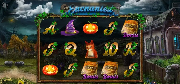 Игровое поле слота Enchanted от KA Gaming с активными Wild и Scatter символами