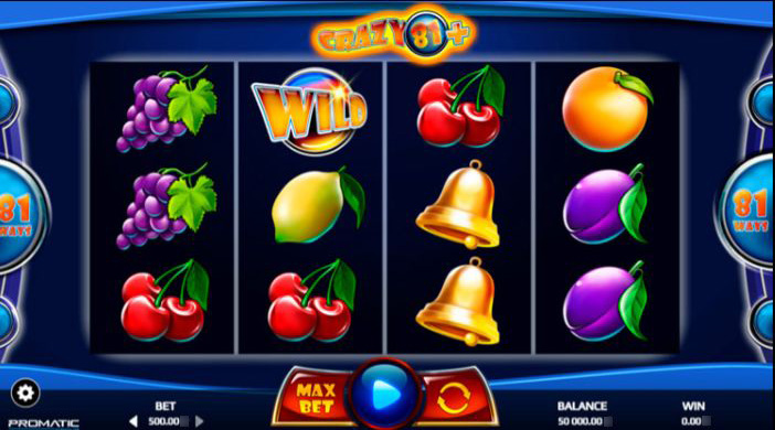 Красочный интерфейс слота Crazy 81 с фруктовыми символами
