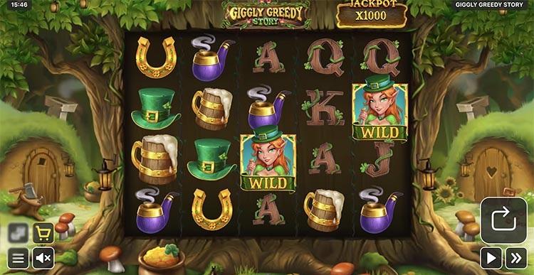 Таблица выплат игрового автомата Giggly Greedy Story с символами лепреконов
