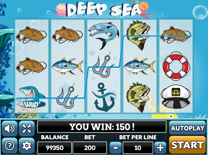Анимация игрового автомата Deep Sea