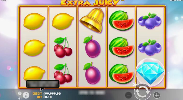 Игровое поле со стандартной раскладкой 5x3 и фруктовыми символами