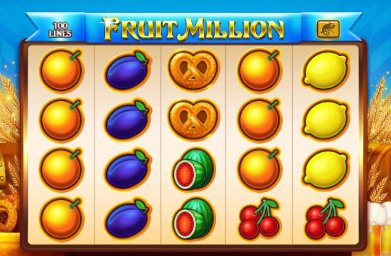 Игровое поле Fruit Million с фруктовыми символами