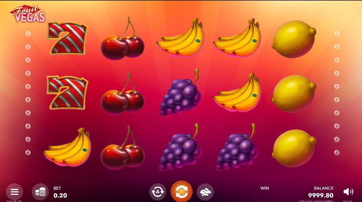 Игровое поле Fruit Vegas с классическими фруктовыми символами