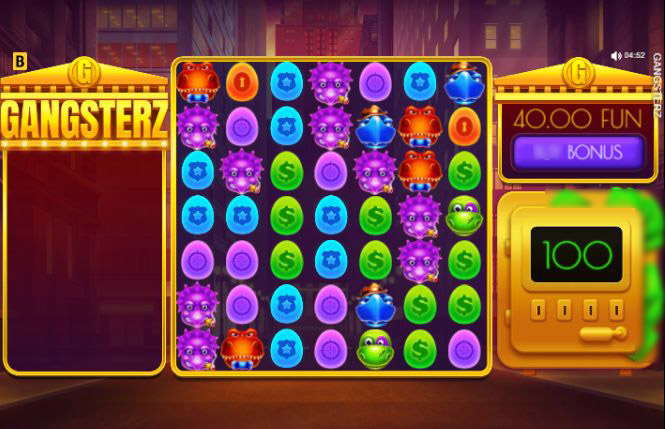 Главное меню слота Gangsterz с персонажами-динозаврами