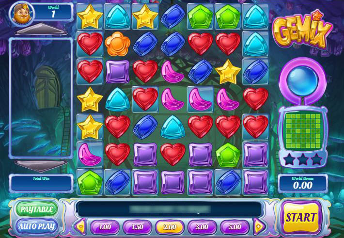 Игровое поле слота Gemix с выигрышным кластером