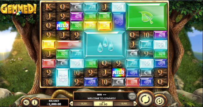 Игровое поле слота Gemmed с сеткой 9 на 9 барабанов