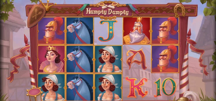 Игровое поле слота Humpty Dumpty с Шалтаем-Болтаем на стене