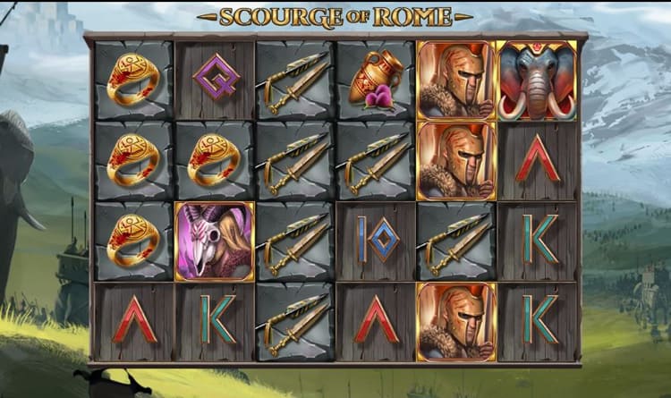 Игровое поле Scourge of Rome с активными бонусами