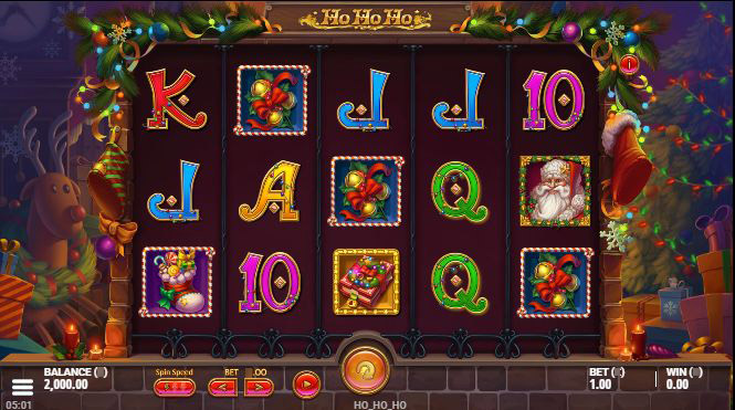 Игровое поле слота Ho Ho Ho с рождественскими символами