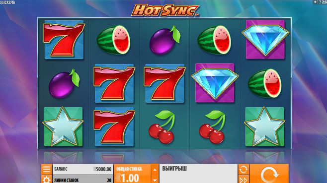 Интерфейс игрового автомата Hot Sync