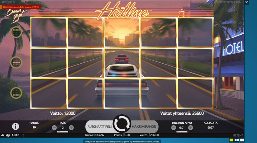 Бонусный раунд фриспинов в автомате Hotline с расширенными Wild символами