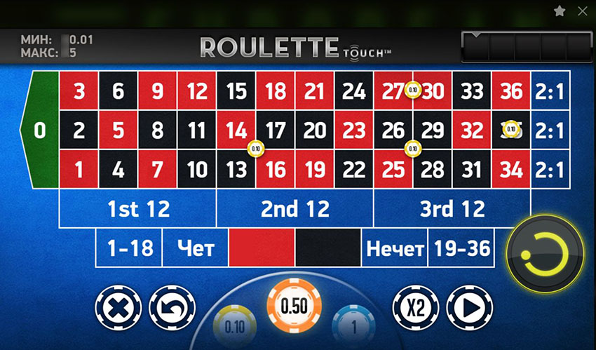 Онлайн рулетка на экране компьютера с денежными фишками