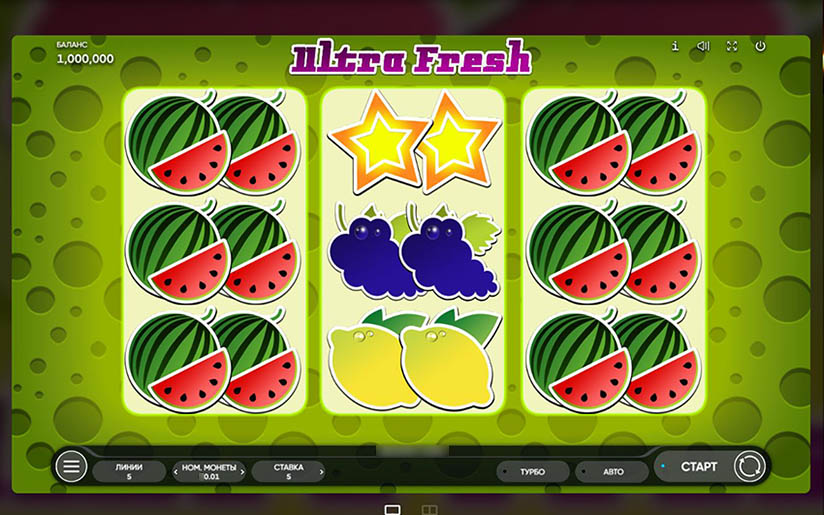 Классический игровой автомат с фруктами на три барабана