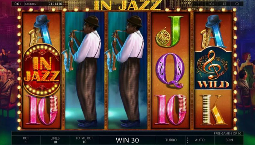 Детальная таблица выплат автомата In Jazz с коэффициентами