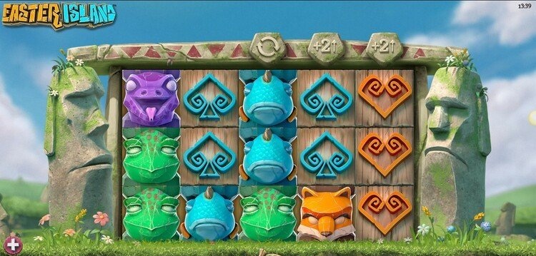 Игровой автомат Easter Island с расширяющимися Wild символами моаи
