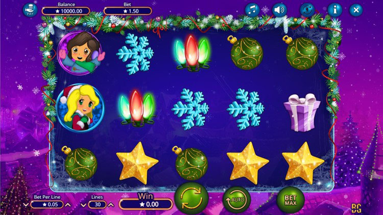 Игровое поле слота Jingle Jingle с новогодними символами