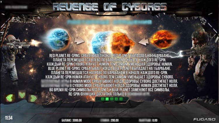 Символы киборгов и неоновых карт в слоте Revenge Of Cyborgs