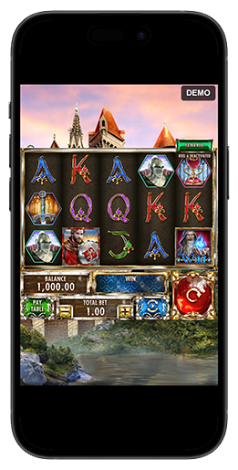 Игровой автомат Knights на фоне средневекового замка