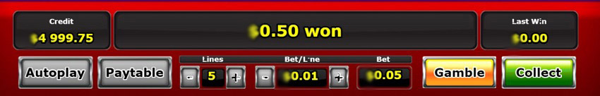 Интерфейс управления ставками в Sizzling Hot Deluxe