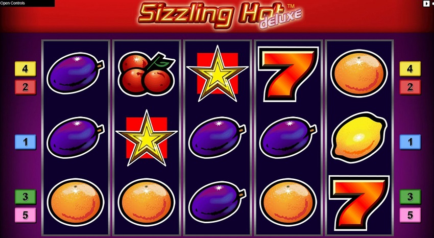 Риск-игра в автомате Sizzling Hot Deluxe с горящими фруктовыми символами