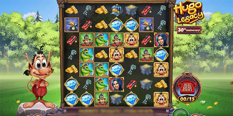 Игровой процесс и бонусные символы Hugo Legacy