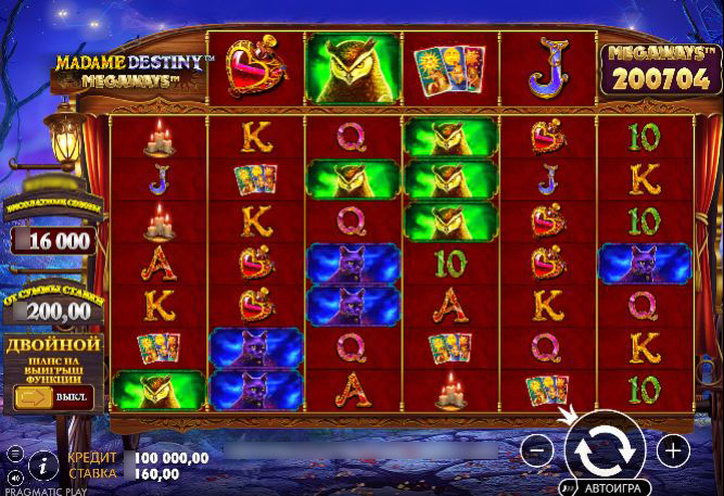 Таблица выплат символов в слоте Madame Destiny Megaways