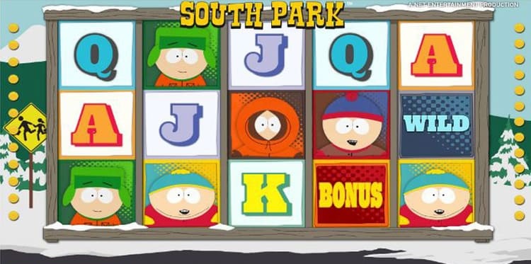 Скриншот игрового поля слота South Park с персонажами