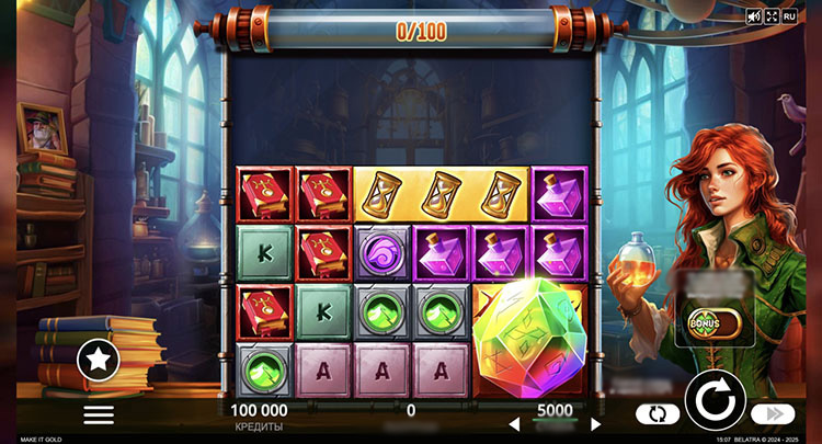 Игровое поле Make It Gold с Золотыми Блоками и символом-Гигантом