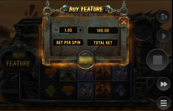 Кнопка покупки бонуса (Bonus Buy) в интерфейсе Money Train 2