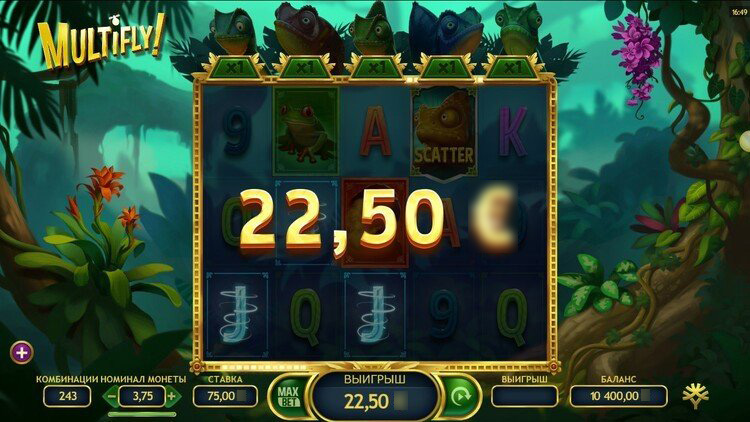 Игровое поле слота Multifly с каскадными выигрышами