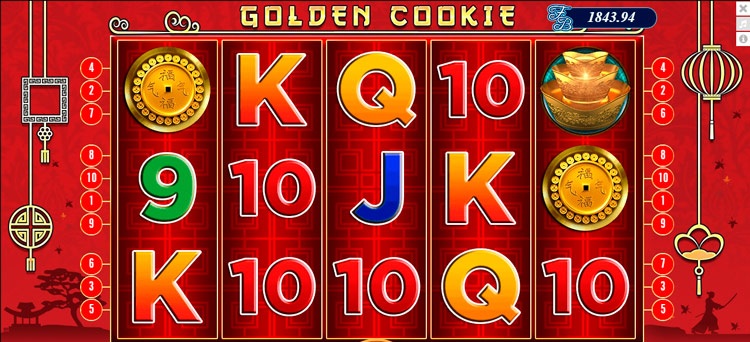 Игровой автомат Golden Cookie с азиатской тематикой и барабанами 5x3