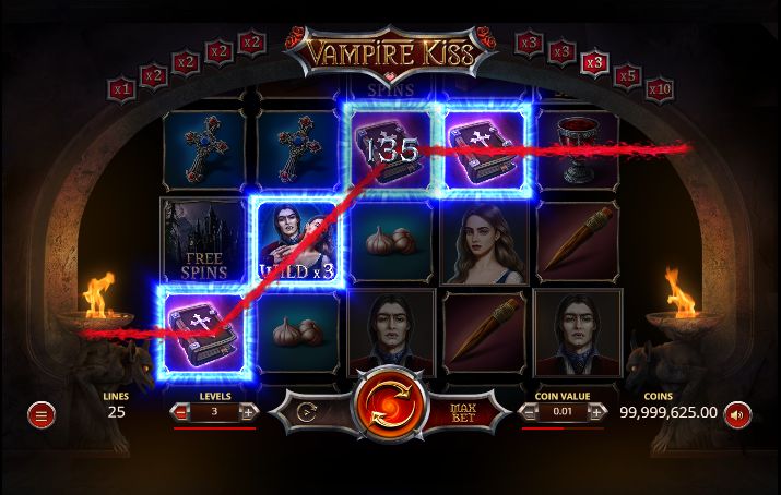 Крупный выигрыш в слоте Vampire Kiss на мобильном устройстве