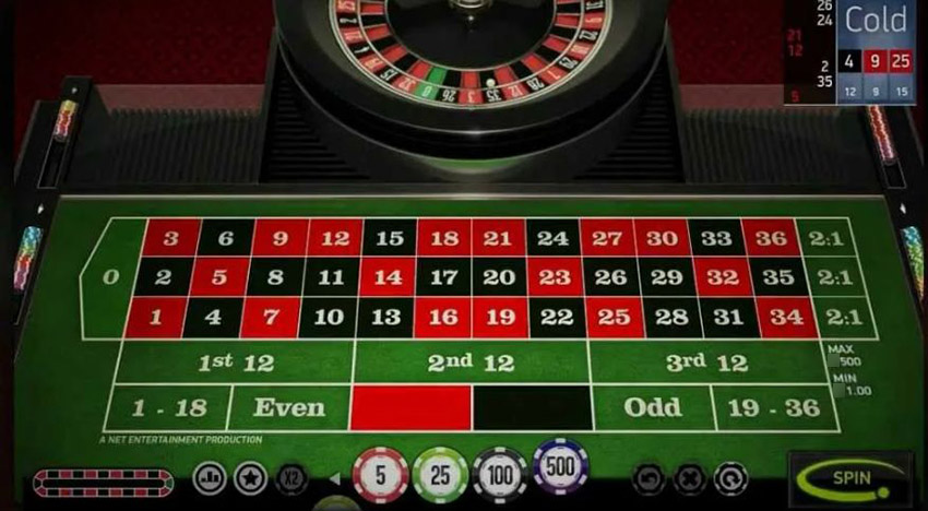 Игровое поле онлайн рулетки