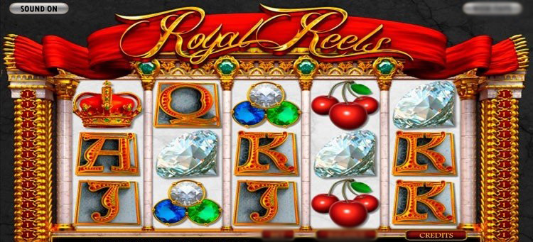 Фрагмент бонусного раунда Royal Reels с выбором короны и подсветкой выигрышных элементов.