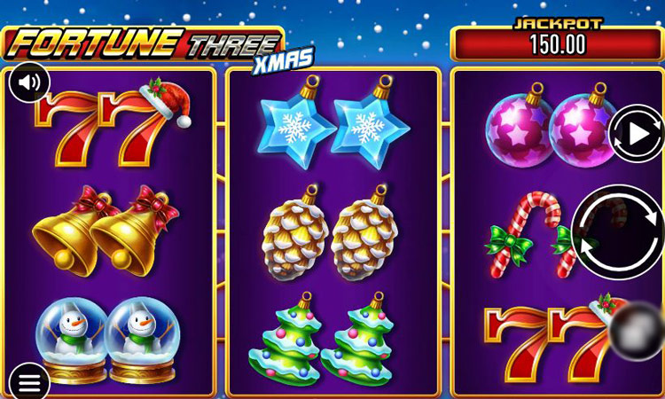 Игровой автомат Fortune Three Xmas от GameBeat — рождественский слот на фоне снежной ночи