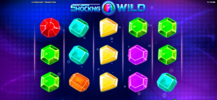 Интерфейс слота Shocking Wild на экране ноутбука