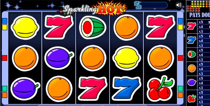 Игровой автомат Sparkling Hot на экране ноутбука