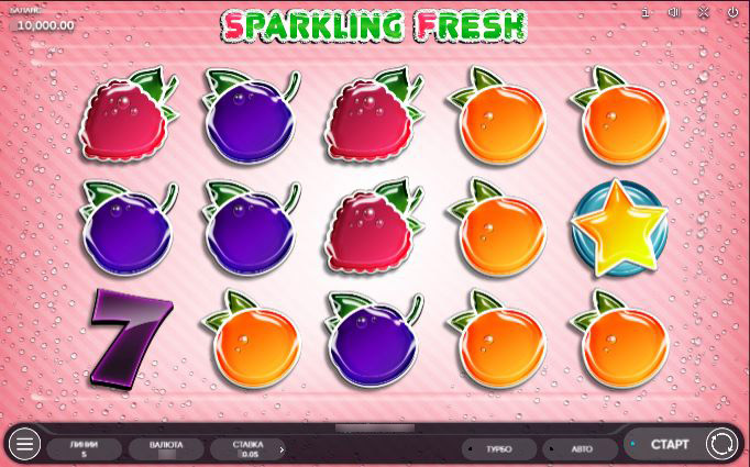 Игровой процесс слота Sparkling Fresh с яркими фруктами на барабанах