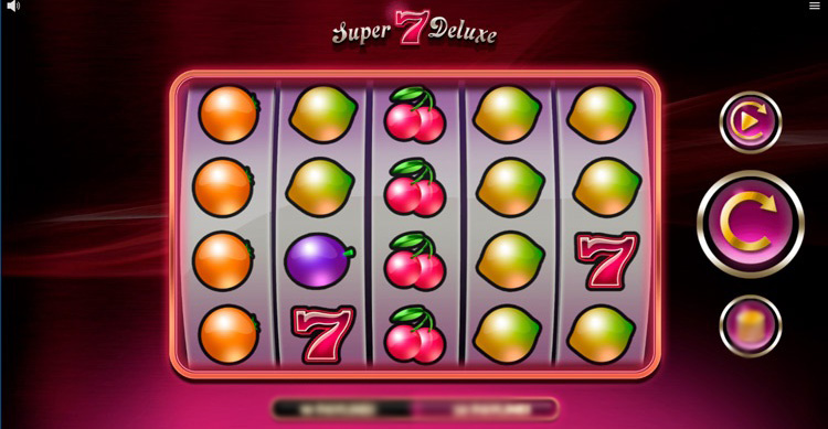 Интерфейс слота Super 7 Deluxe на экране ноутбука
