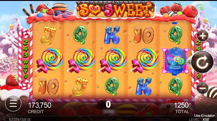 Игровой интерфейс слота So Sweet с выигрышной комбинацией