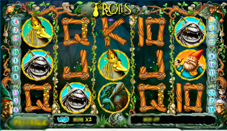 Анимация запуска бонусного раунда Free Spins в слоте Trolls с надписью и счетчиком вращений