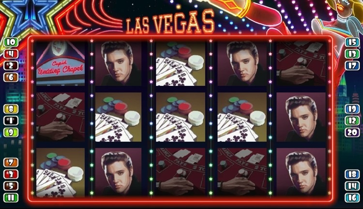 Барабаны Las Vegas от Play Pearls — музыкальные символы, неоновые вывески и певцы на сцене