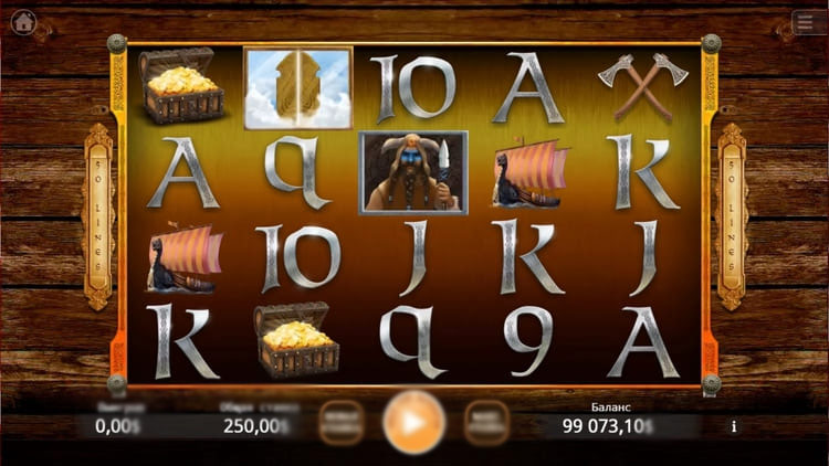 Игровой автомат Age Of Vikings от KA Gaming — главный экран с барабанами и викингами